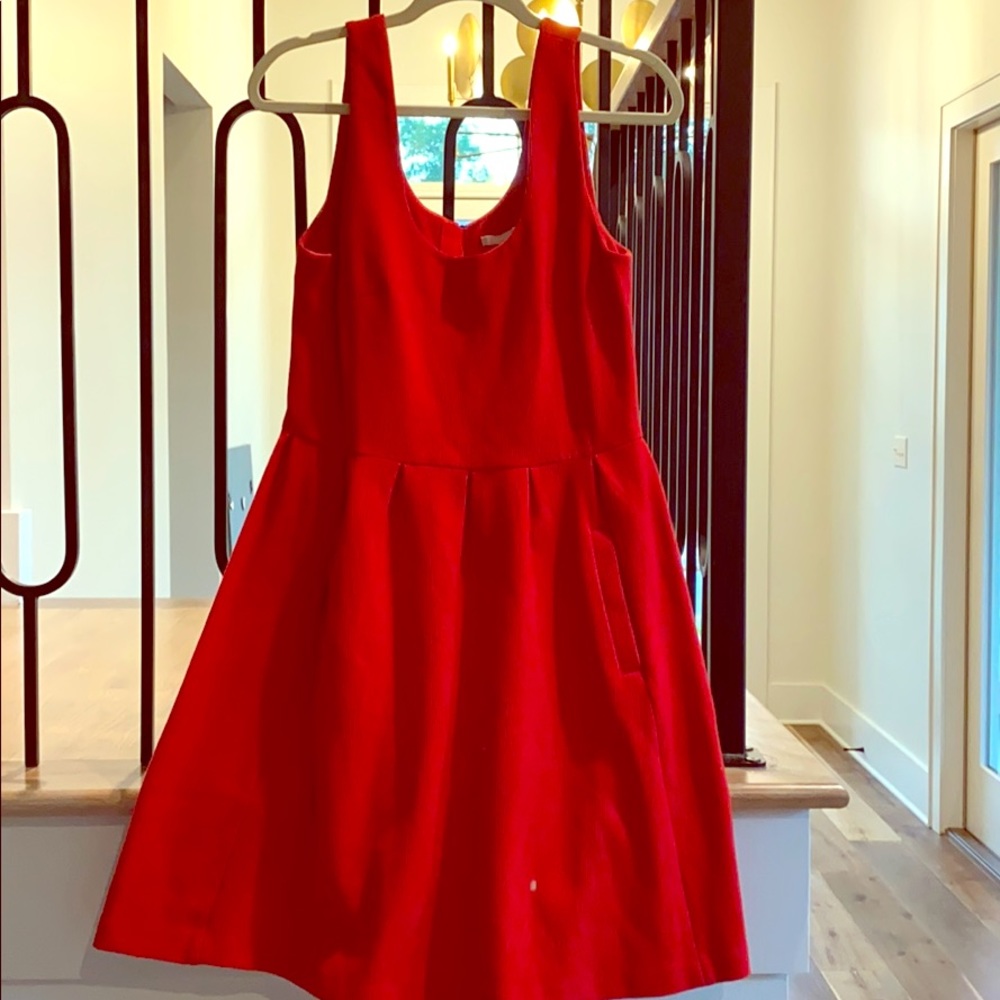 Banana Republic red knit fit and flare dress